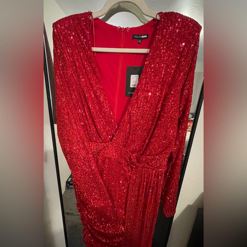Red Sequin Dress size 1X